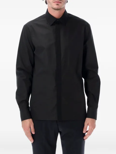 Lanvin logo-embroidered concealed-fastening shirt