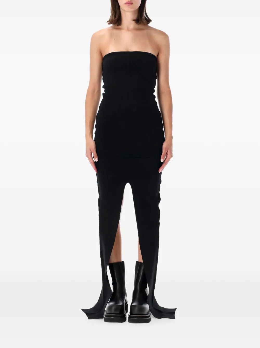 Rick Owens Abito lungo senza spalline - Nero