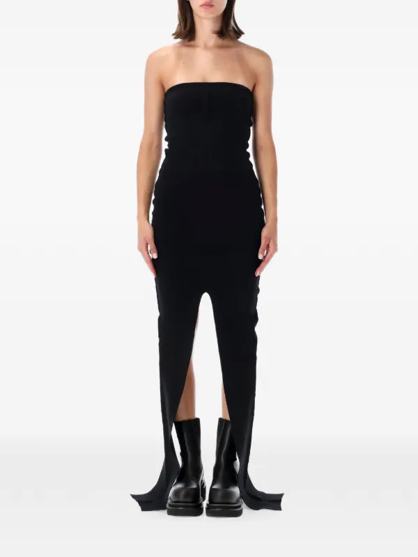 Rick Owens Strapless Slit-detail Dress in Black