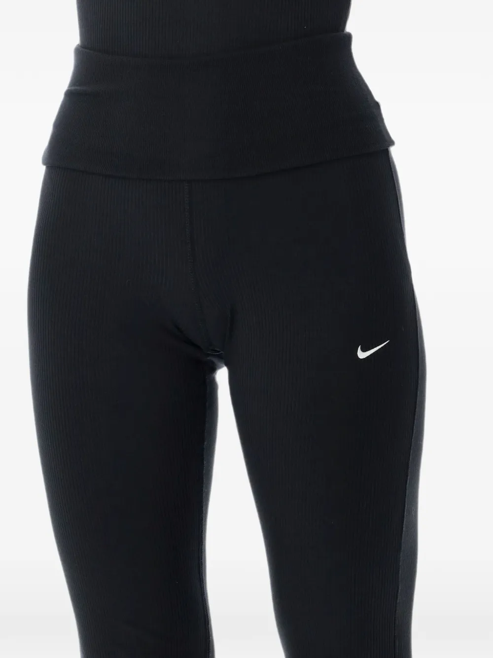 Nike ribbed logo-print trousers Zwart