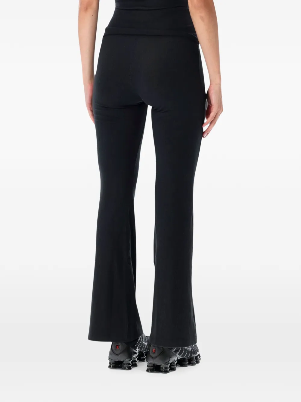 Nike ribbed logo-print trousers Zwart
