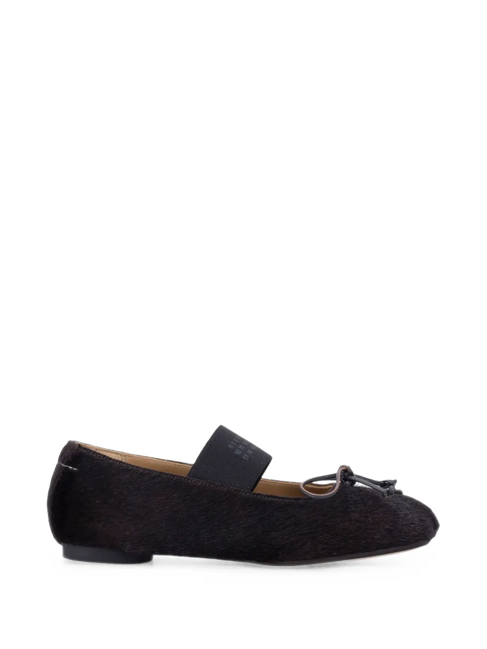 MM6 Maison Margiela Anatomic Numeric elasticated-strap ballet flats - Marrone