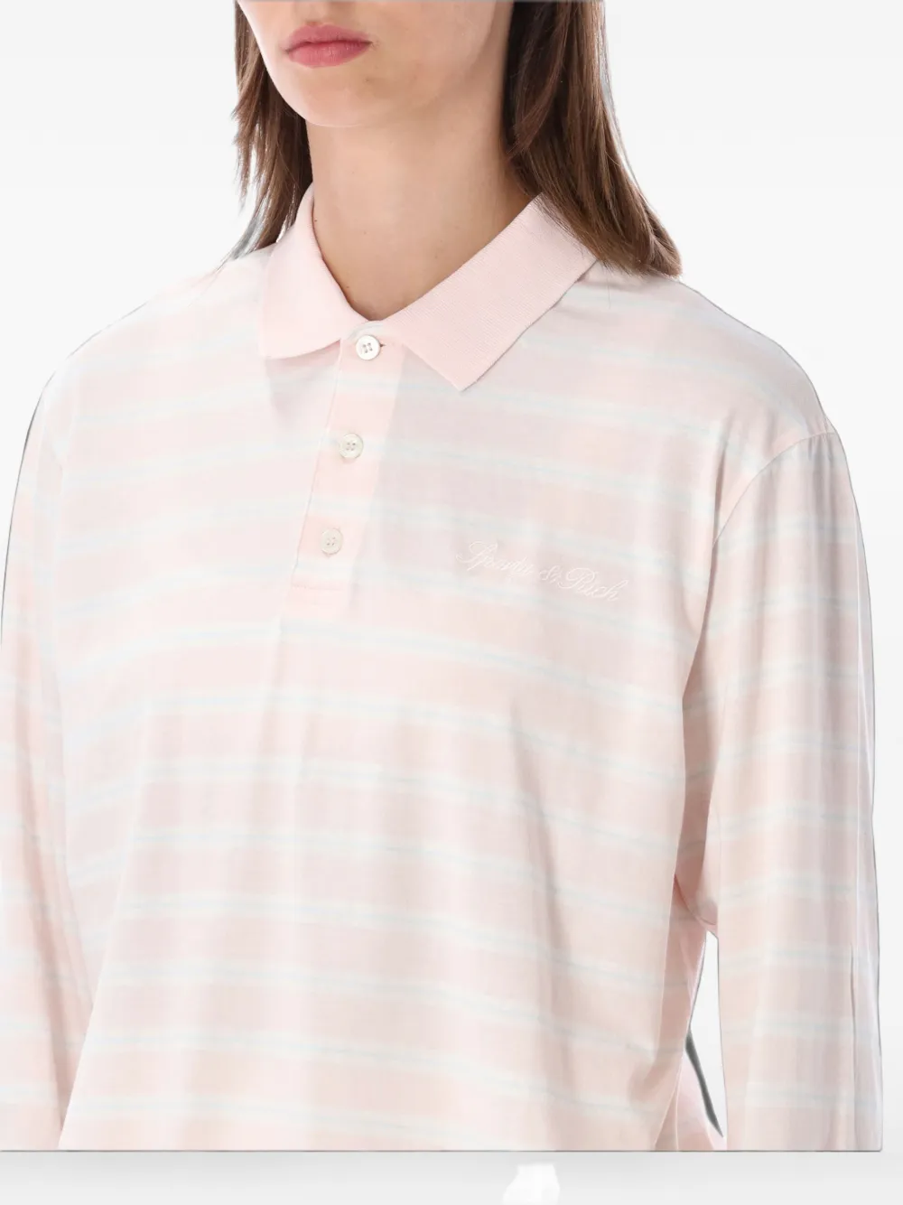 Sporty & Rich Gestreept poloshirt Roze