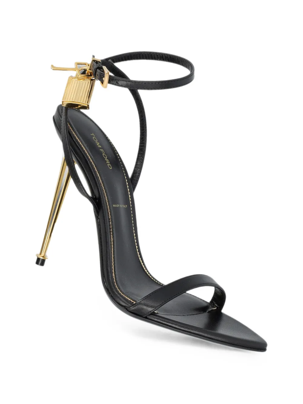 TOM FORD padlock leather sandals Zwart