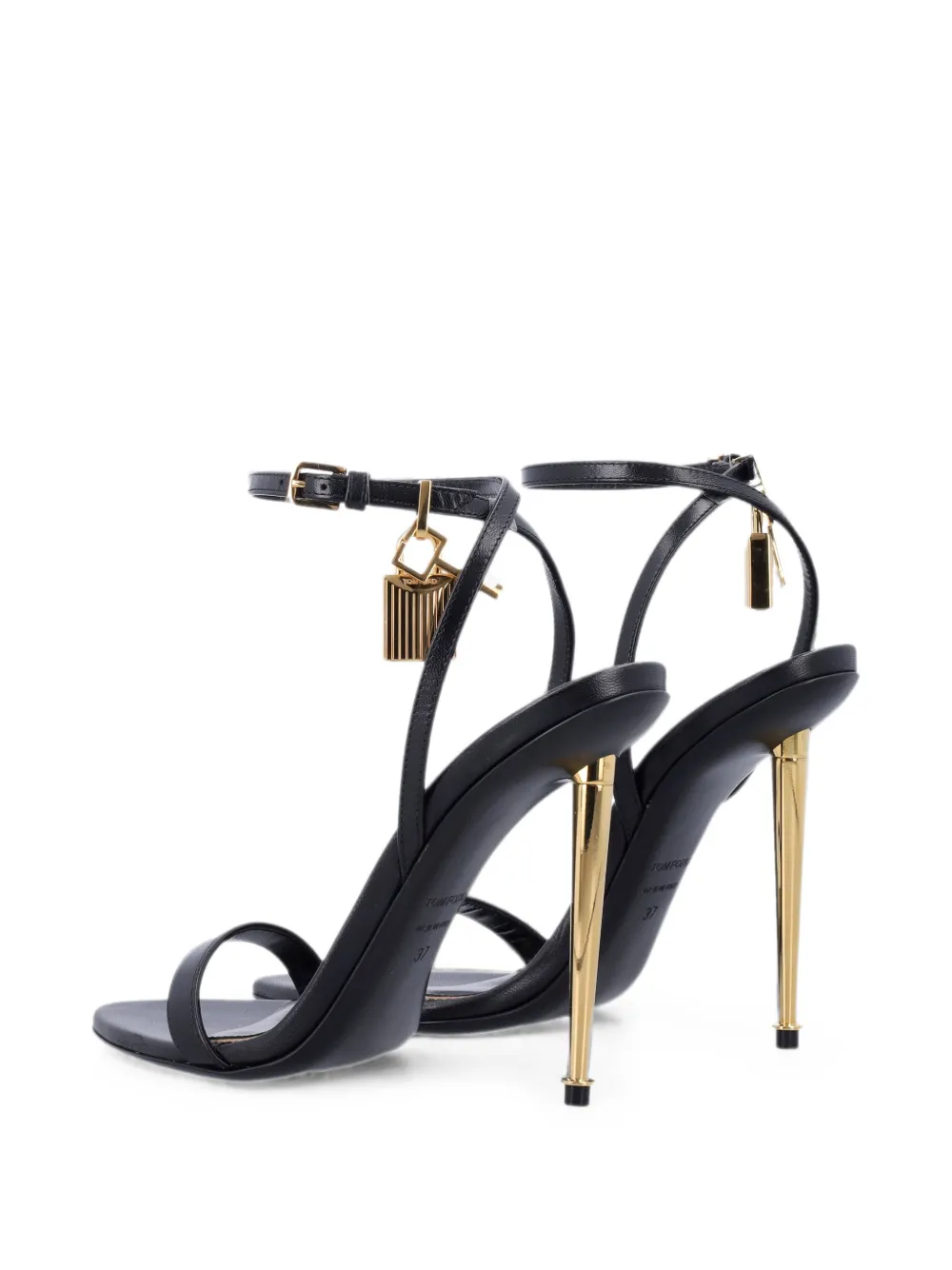 TOM FORD padlock leather sandals Zwart