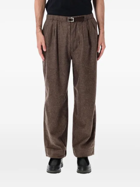 Nanamica Melton belted pleated trousers