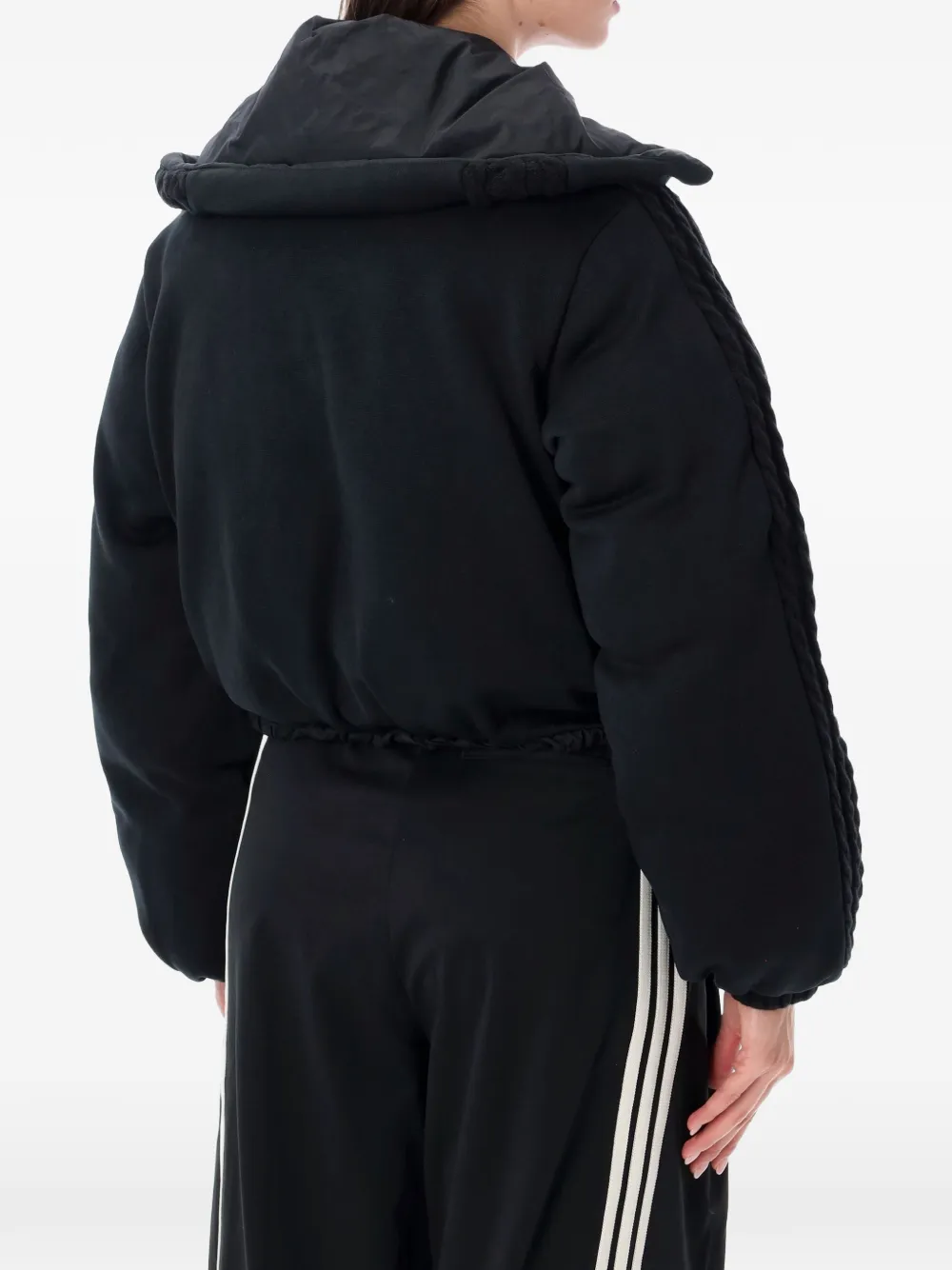 adidas knitted puffer jacket Zwart