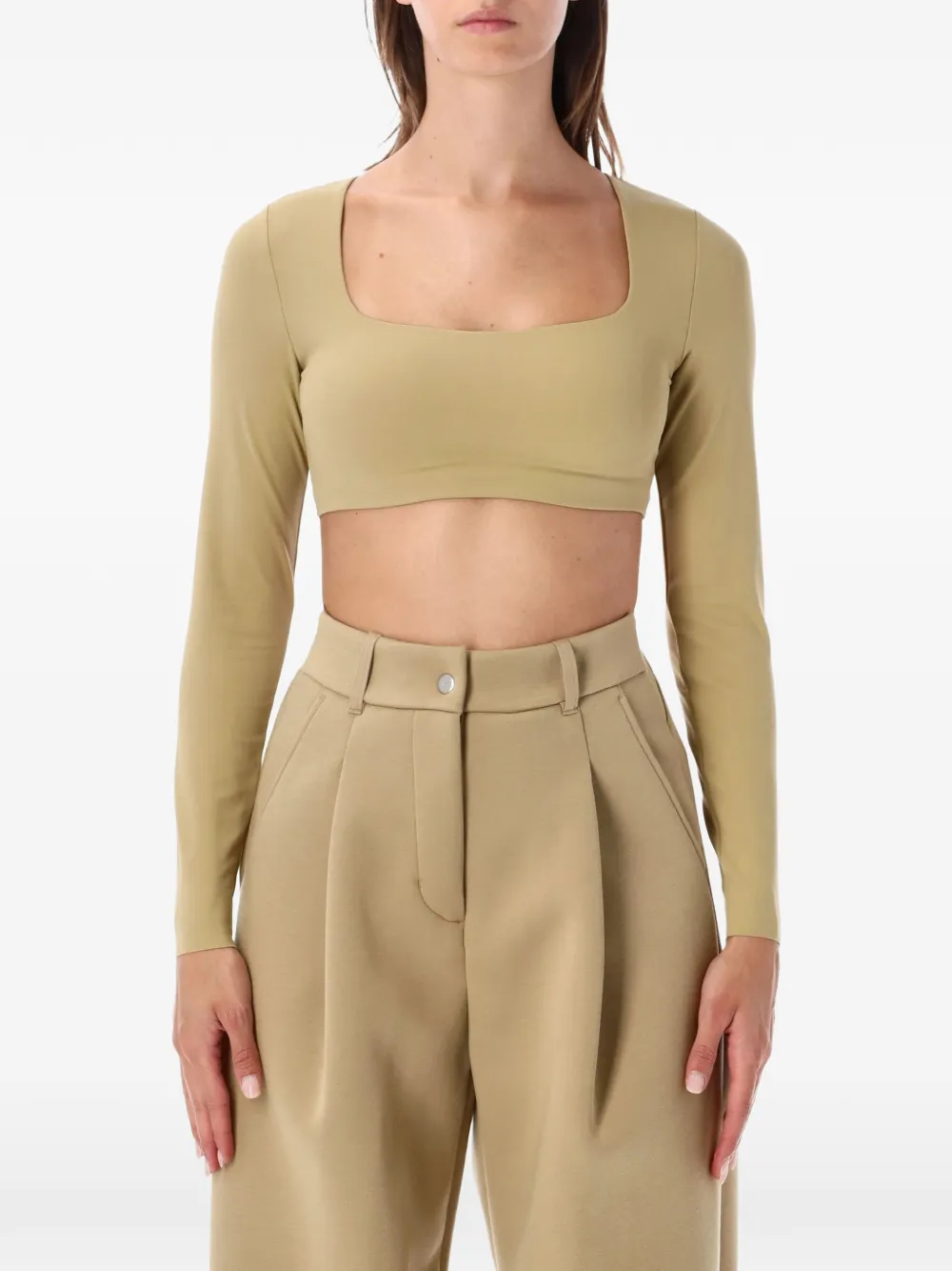 Nike Medium Studio Fleece high-waist oversized broek met omgeslagen pijpen Bruin