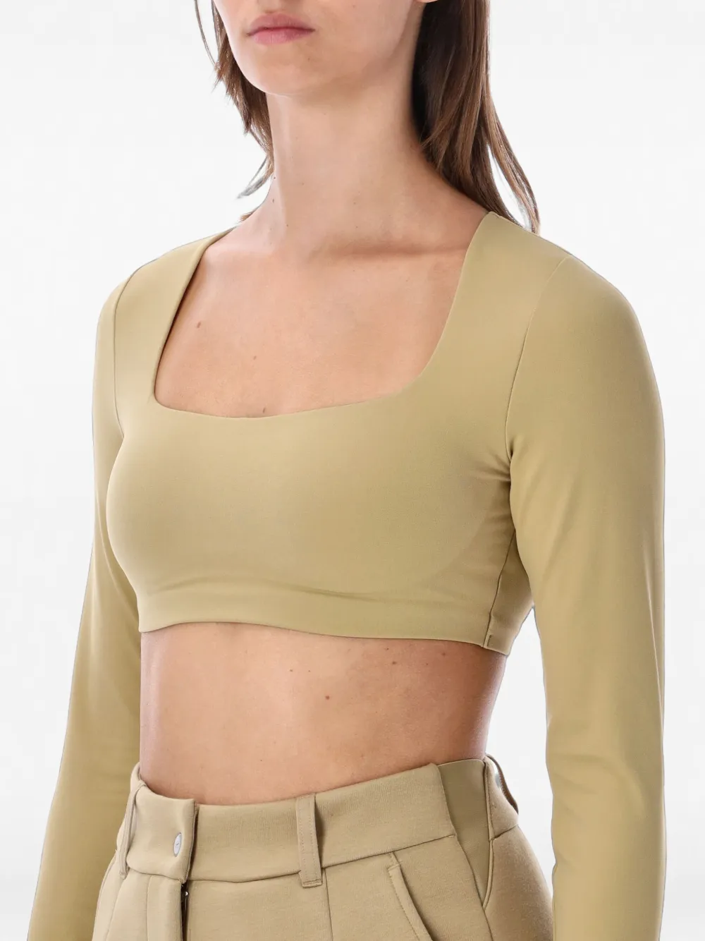 Nike cut-out cropped top Beige