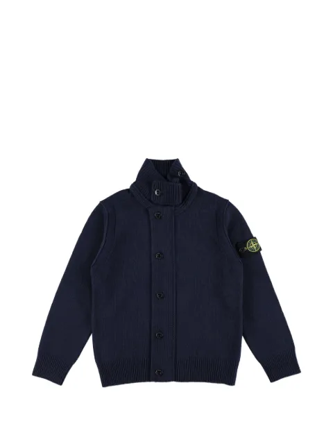 Stone Island Junior Compass-patch button-up cardigan