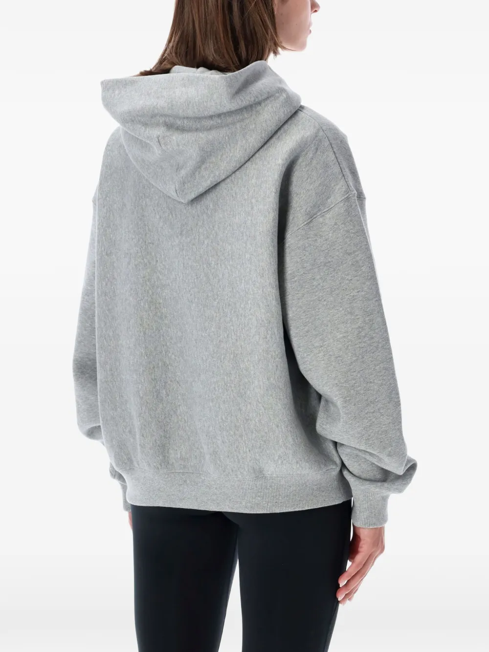Nike Studio logo-embroidered pouch-pocket hoodie Grijs
