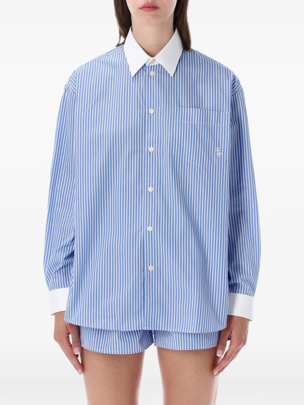 Sporty & Rich Gestreiftes Hemd - Blau