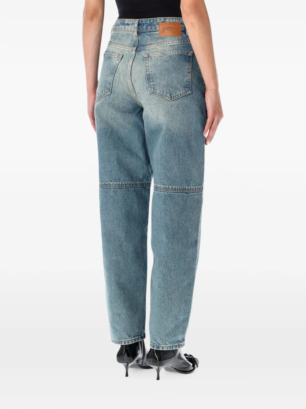 GANNI Stary jeans van strakke denim Blauw