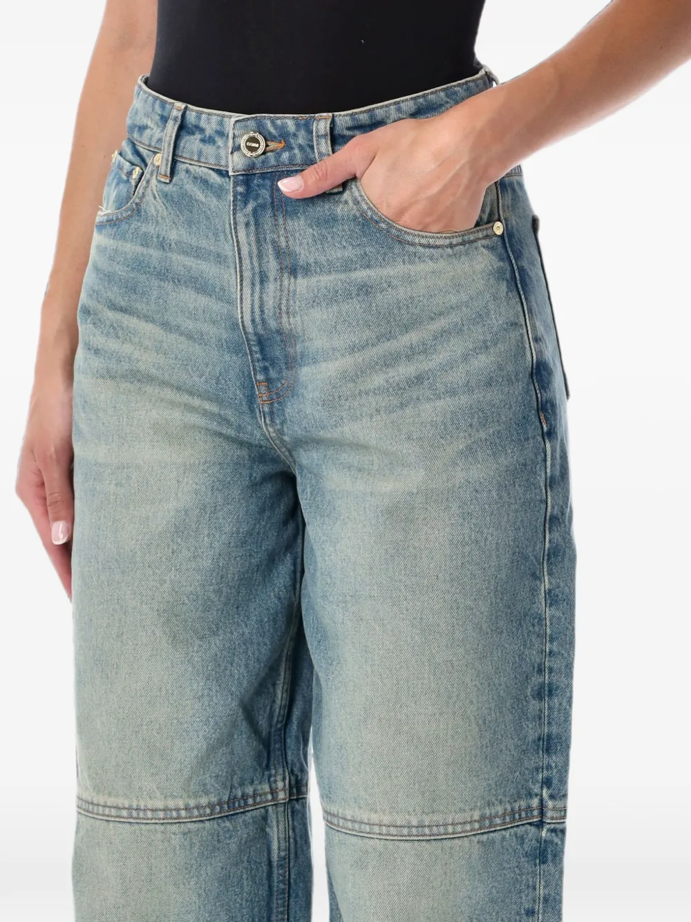 GANNI Stary jeans van strakke denim Blauw