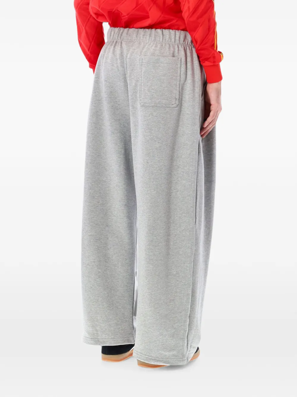 adidas logo-embroidered wide-leg track pants Grijs