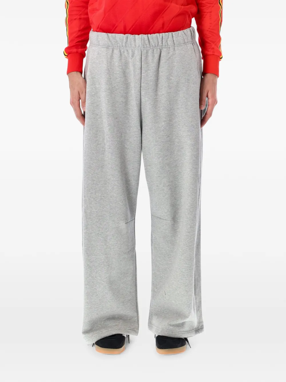 adidas logo-embroidered wide-leg track pants - Grau
