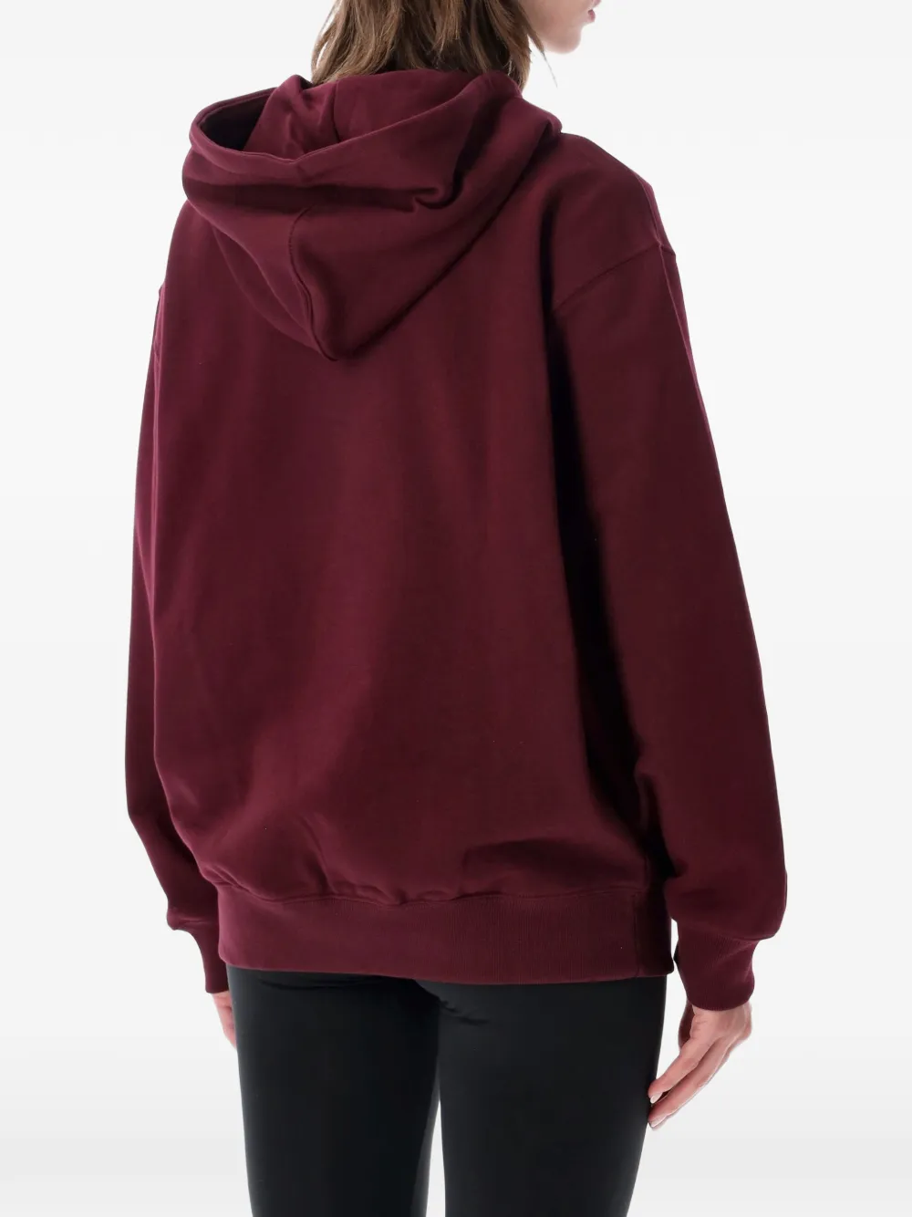 adidas logo-embroidered pouch-pocket hoodie Rood
