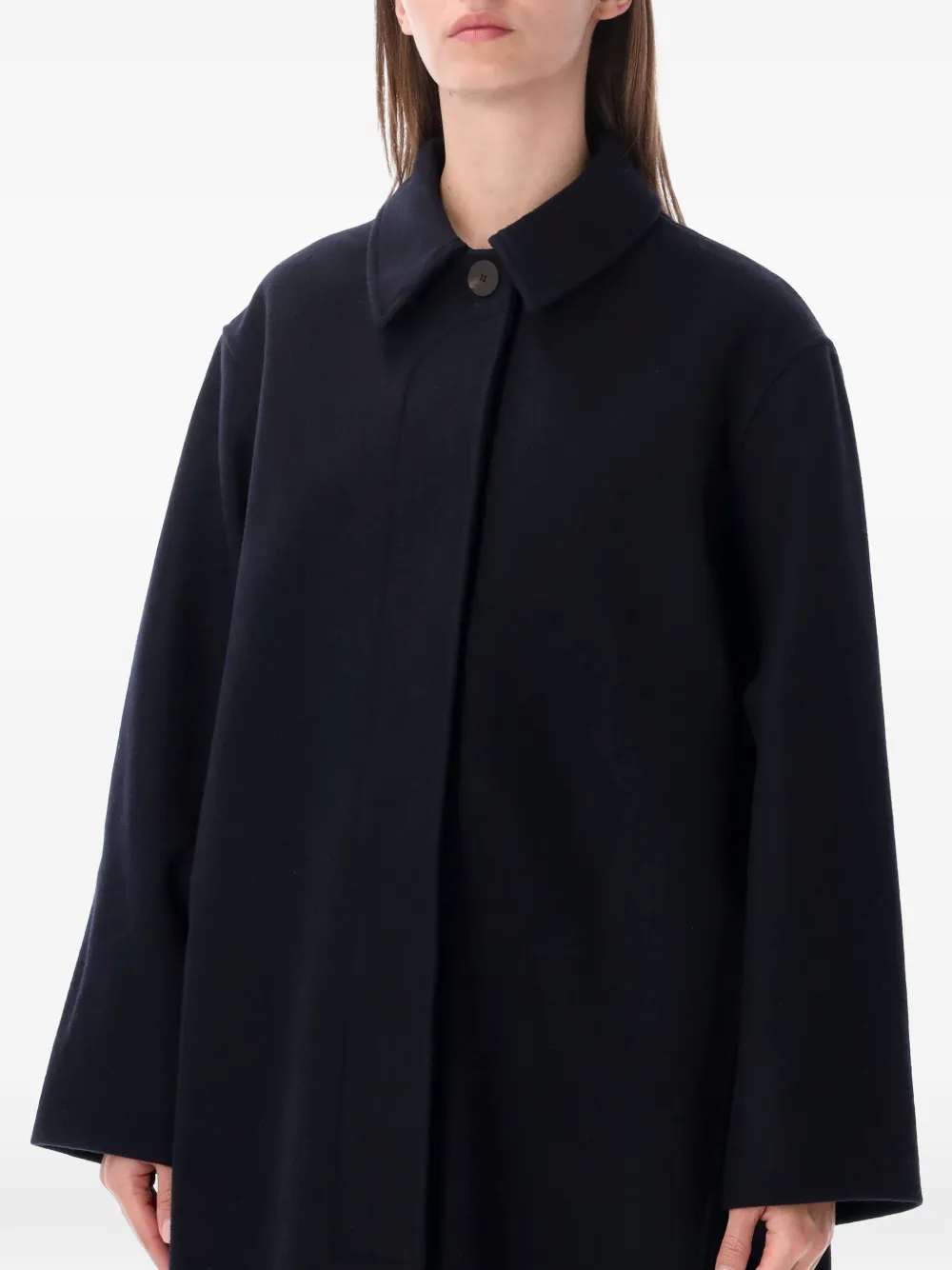 Studio Nicholson Ria concealed-front coat Blauw