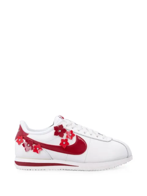 Nike Cortez floral-appliqué leather sneakers