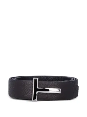 TOM FORD Tバックル レザーベルト | ブラック | FARFETCH JP
