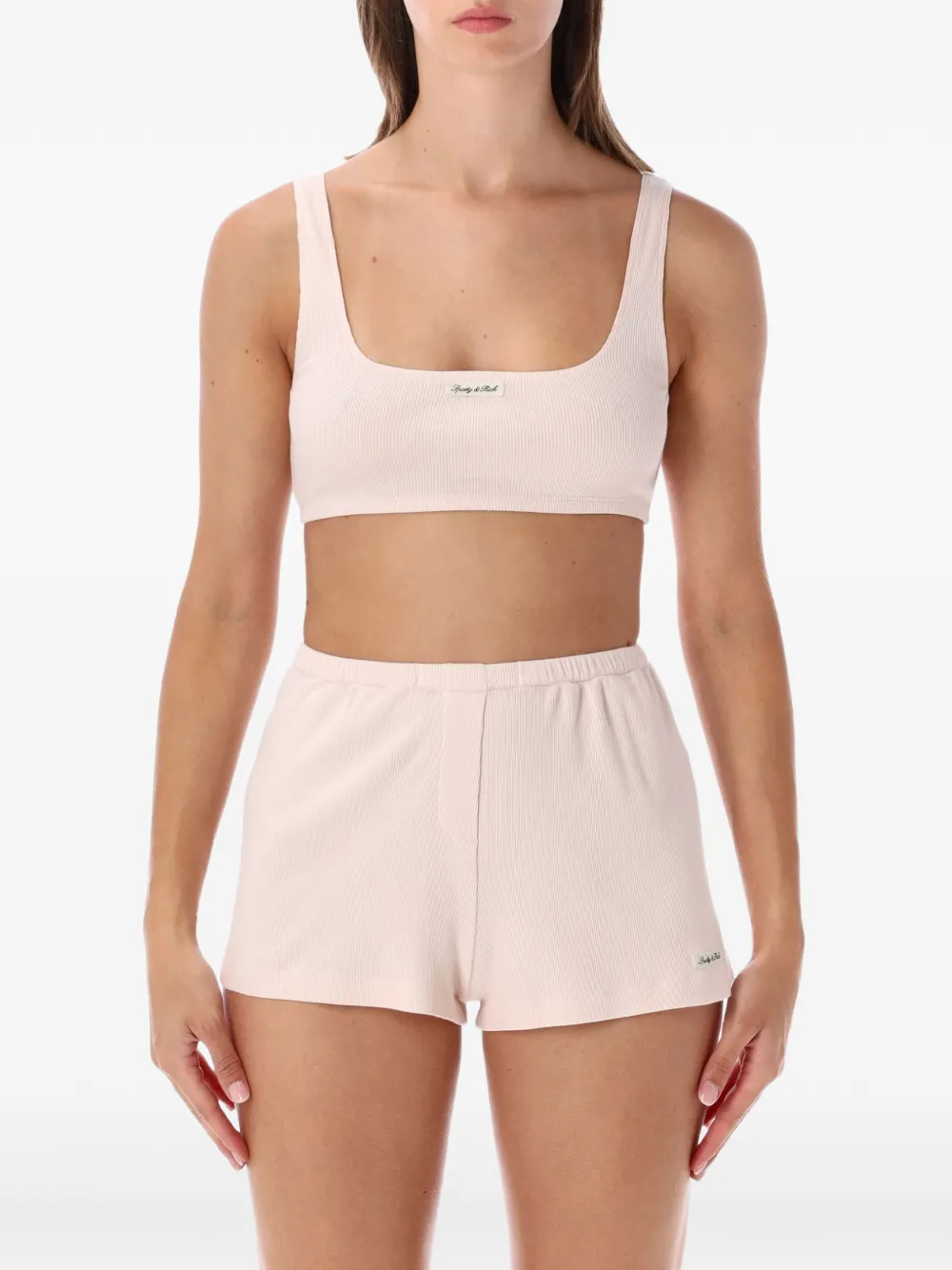 Sporty & Rich Geripptes Oberteil - Rosa