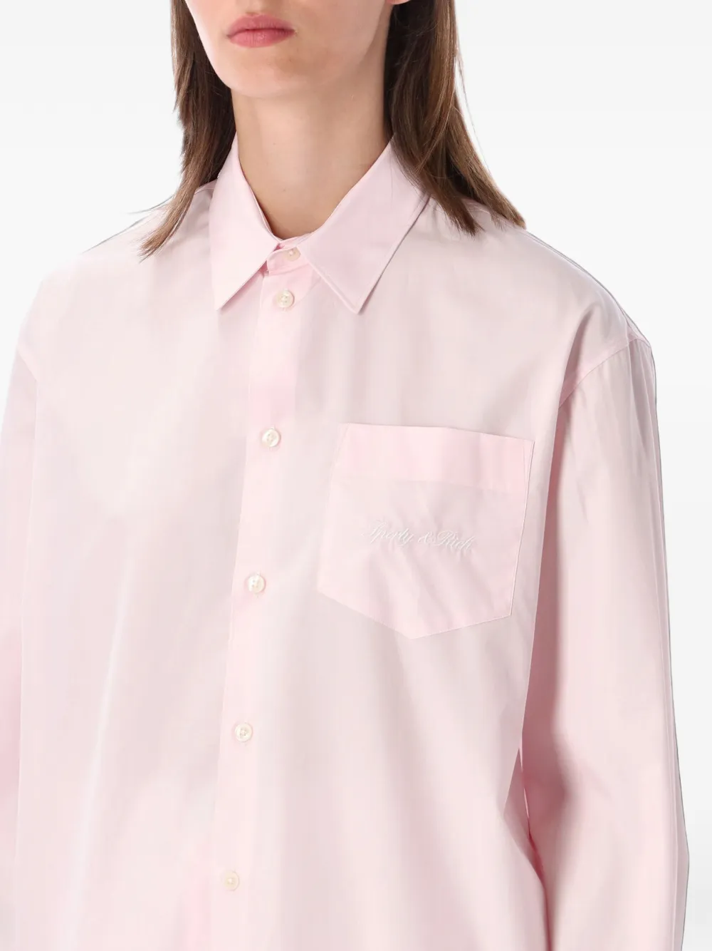 Sporty & Rich Blouse met geborduurd logo Roze