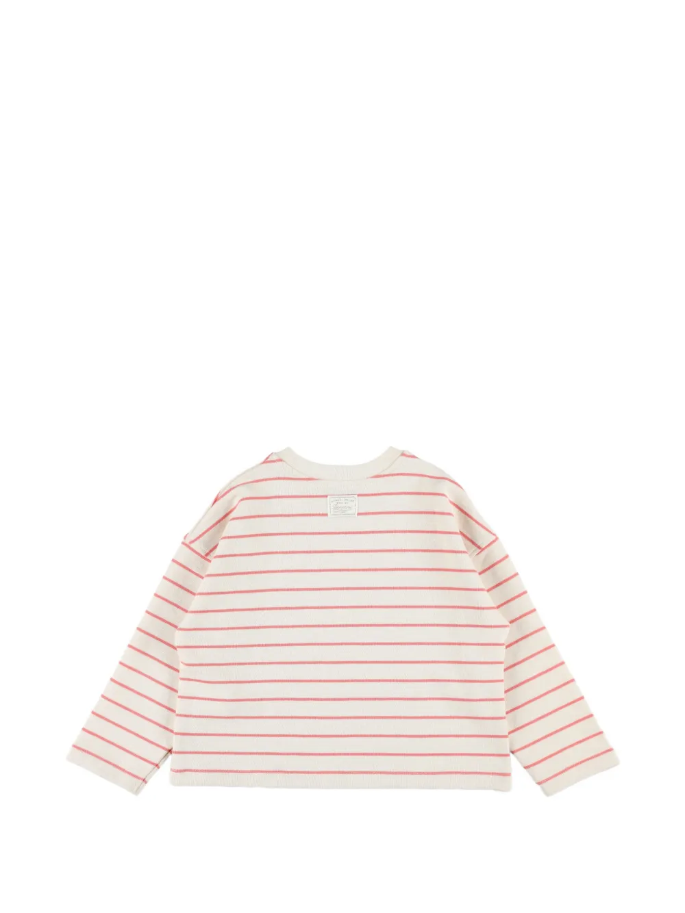 Bonpoint striped embroidered long sleeves t-shirt Beige