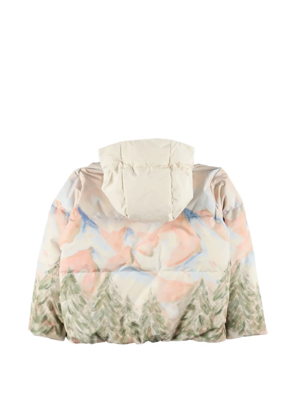 Bonpoint Moyra mountain-print hooded jacket Beige