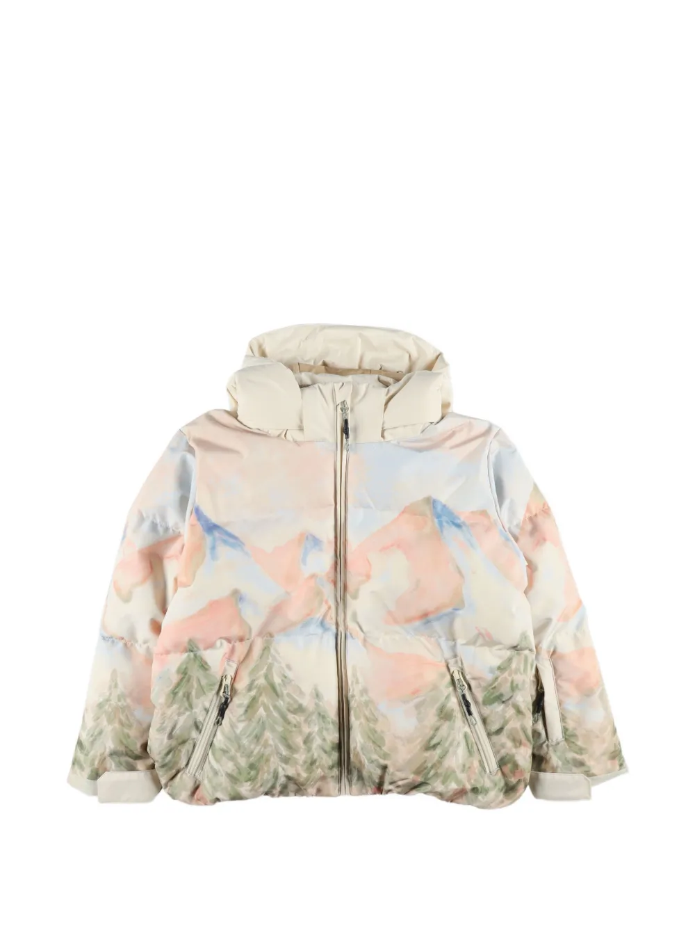Bonpoint Moyra mountain-print hooded jacket - Toni neutri