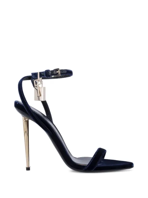 TOM FORD velvet padlock pointy naked sandals