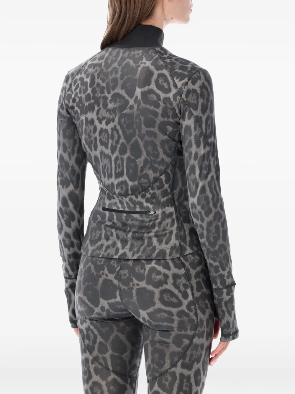 adidas by Stella McCartney x Stella McCartney trainingsjack met luipaard-print en rits Grijs