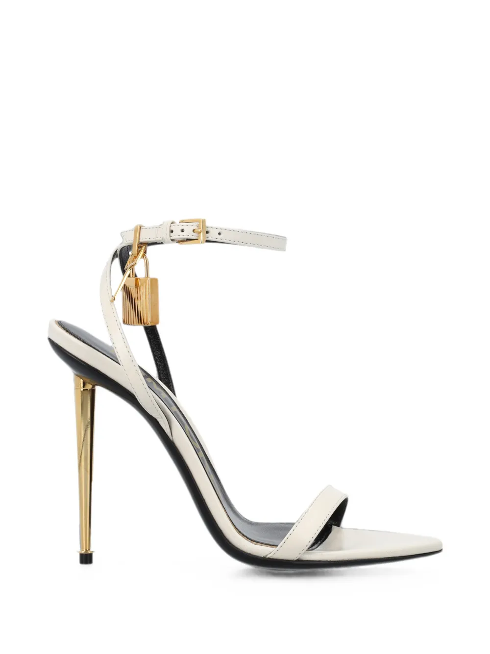 TOM FORD lock-pendant stiletto-heel sandals Beige