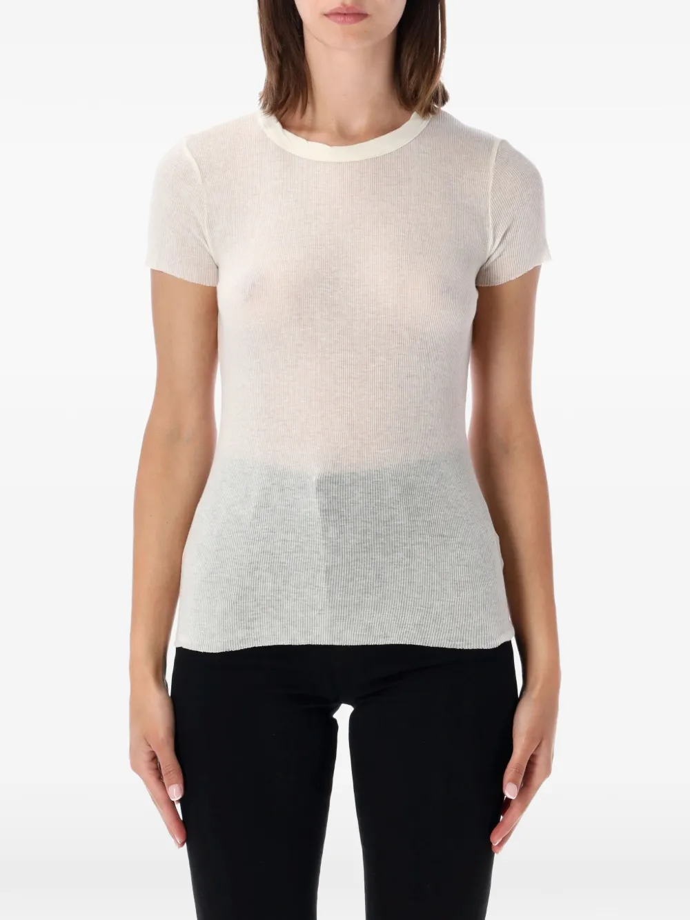 James Perse ribbed-knit T-shirt Beige