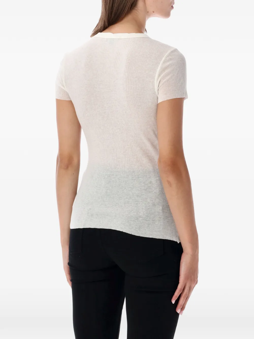 James Perse ribbed-knit T-shirt Beige