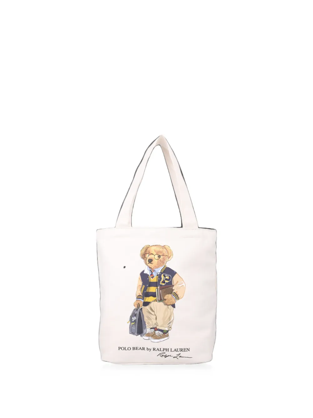 POLO RALPH LAUREN KIDS Polo Bear canvas tote bag - Toni neutri
