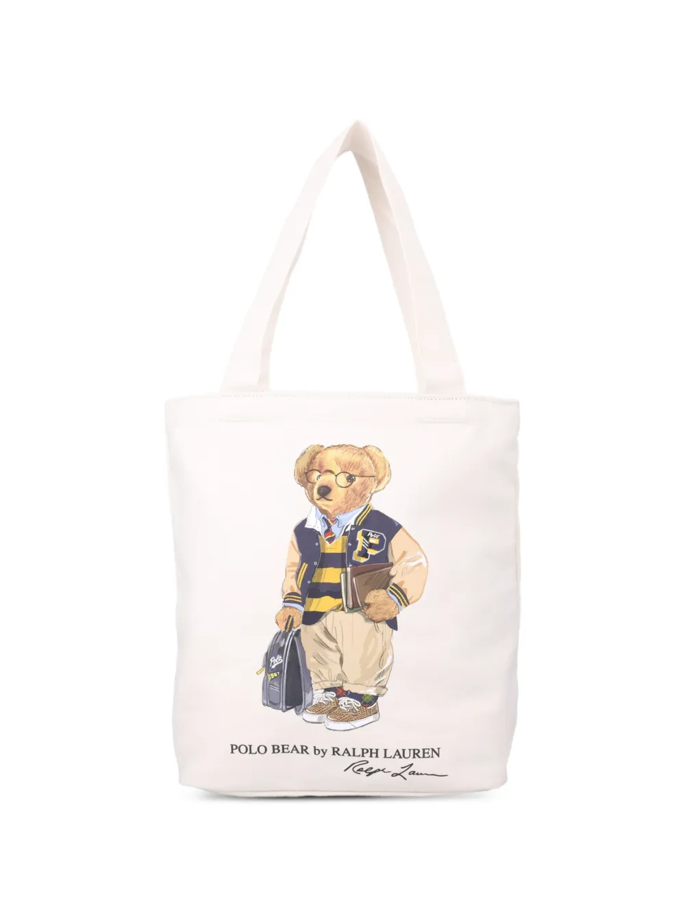POLO RALPH LAUREN KIDS Polo Bear canvas tote bag - Toni neutri
