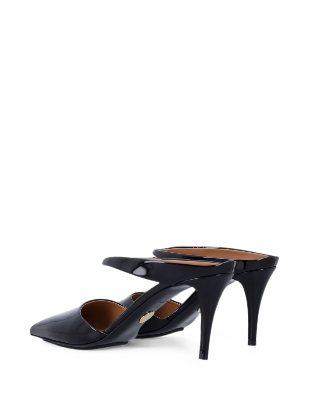 Stella McCartney patent-finish heeled mules Zwart