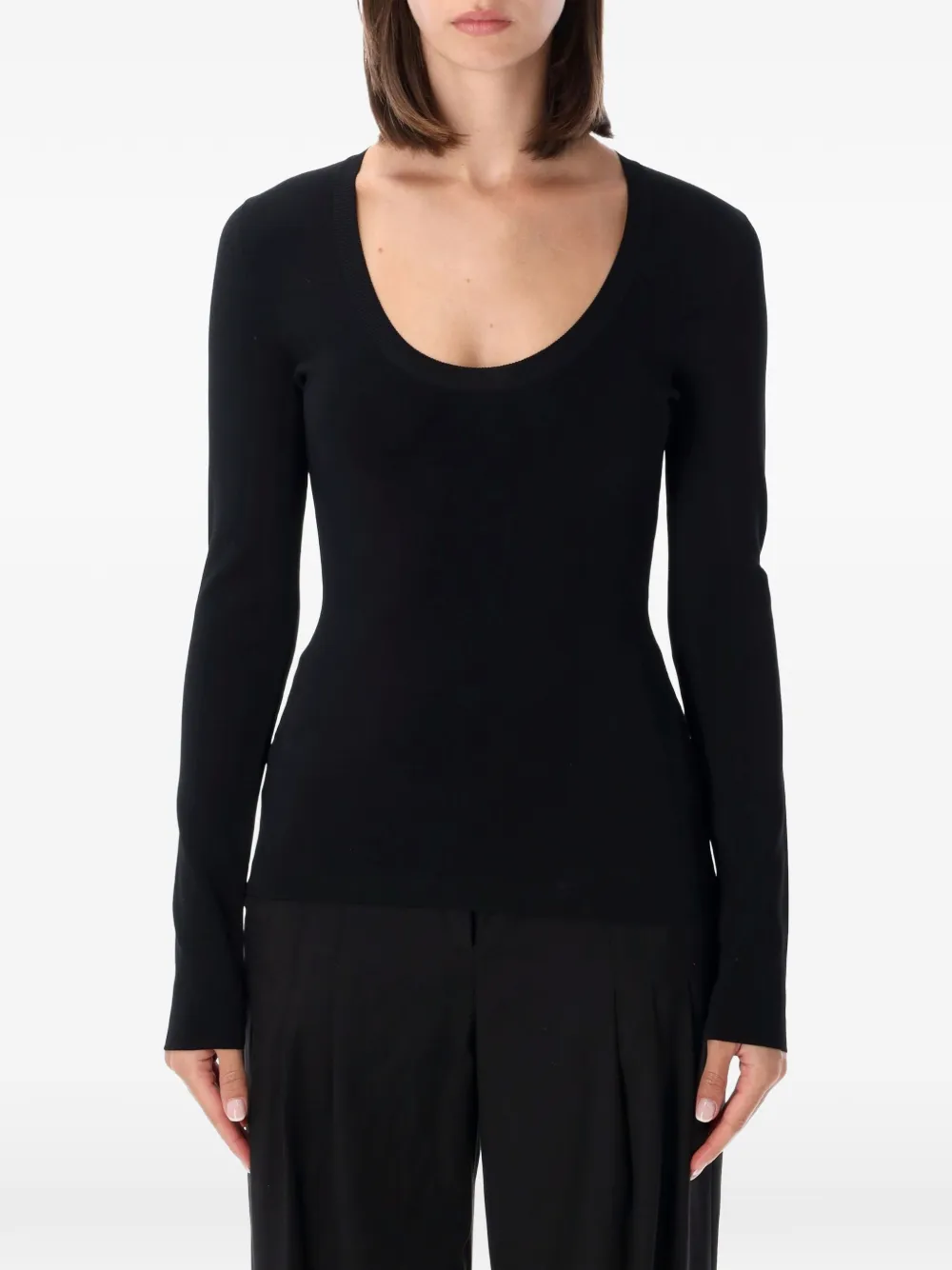 Stella McCartney scoop-neck long-sleeve top - Schwarz