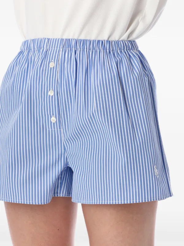  Sporty & Rich ストライプショートパンツ Sporty & Rich ストライプ ショートパンツ | ブルー | FARFETCH JP