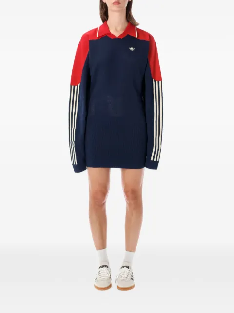 adidas colour-block mesh-knit mini dress