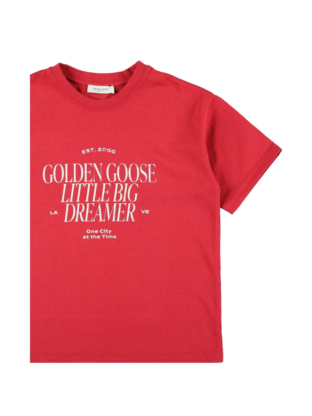 Golden Goose Kids Katoenen T-shirt met logoprint Rood