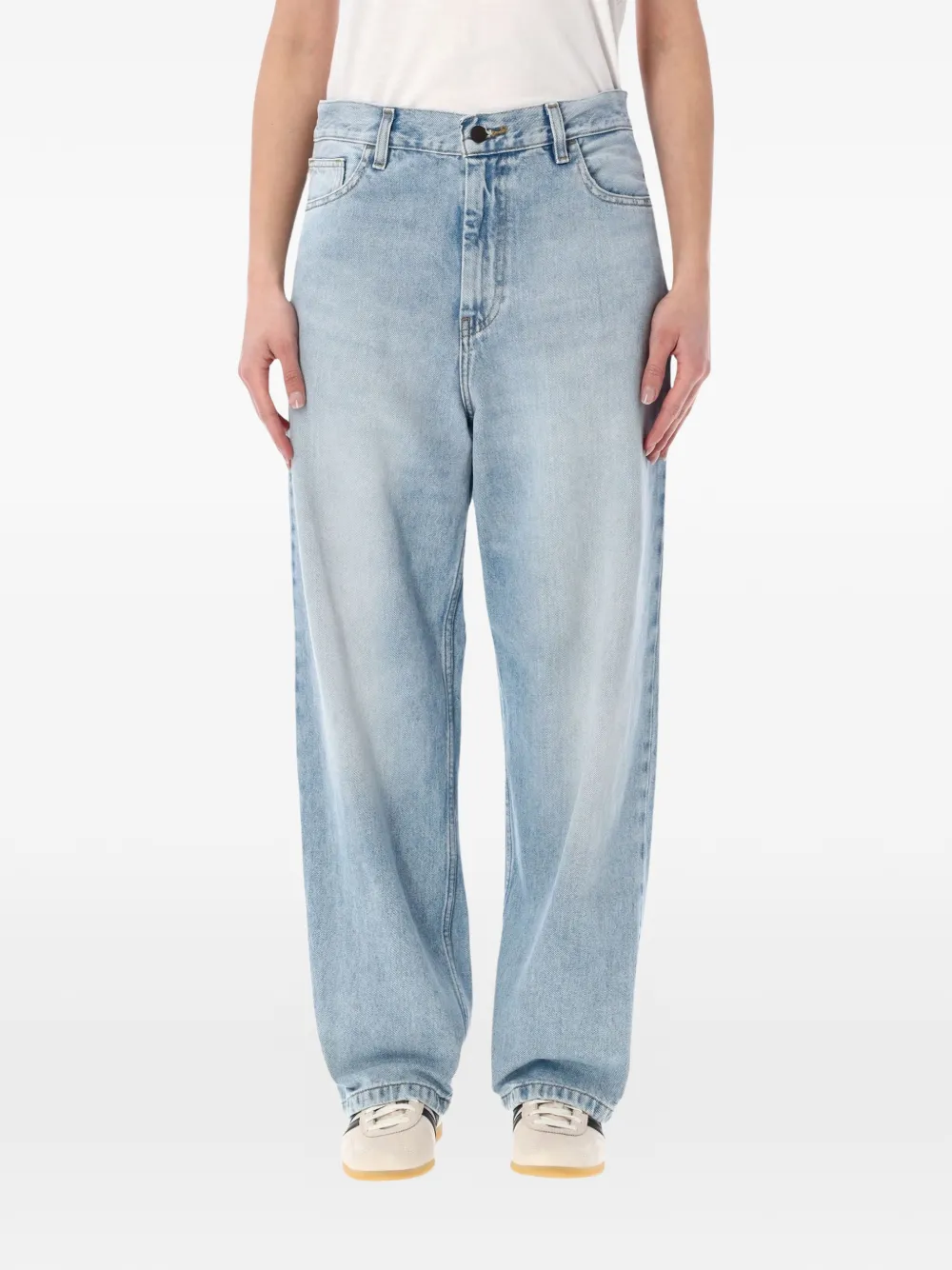 Carhartt WIP logo-patch straight-leg jeans - Blu