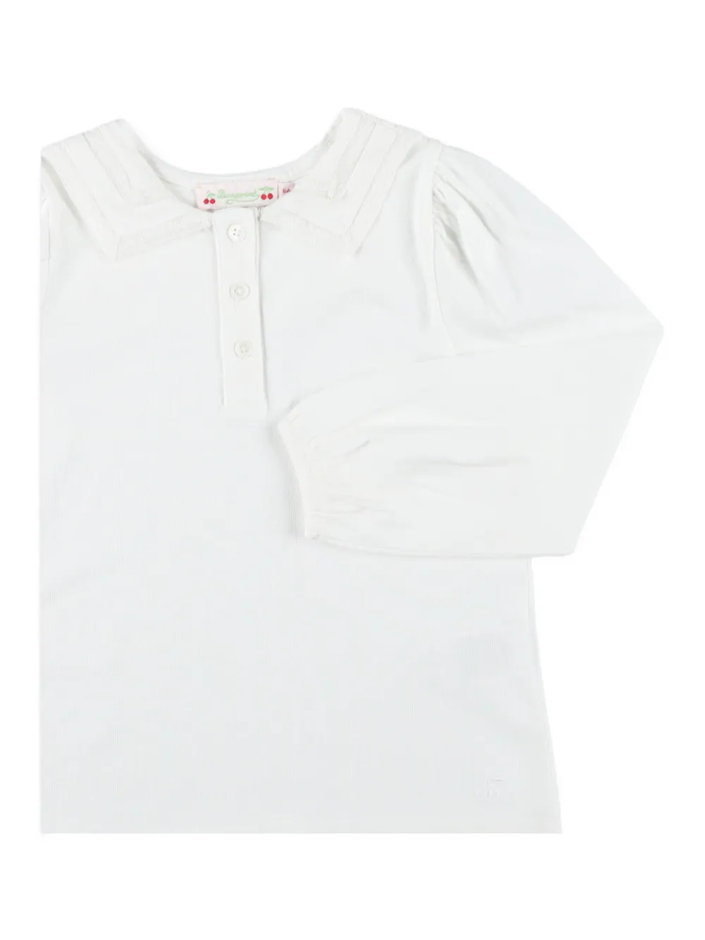 Bonpoint T-shirt met pofmouwen en matrozenkraag Wit