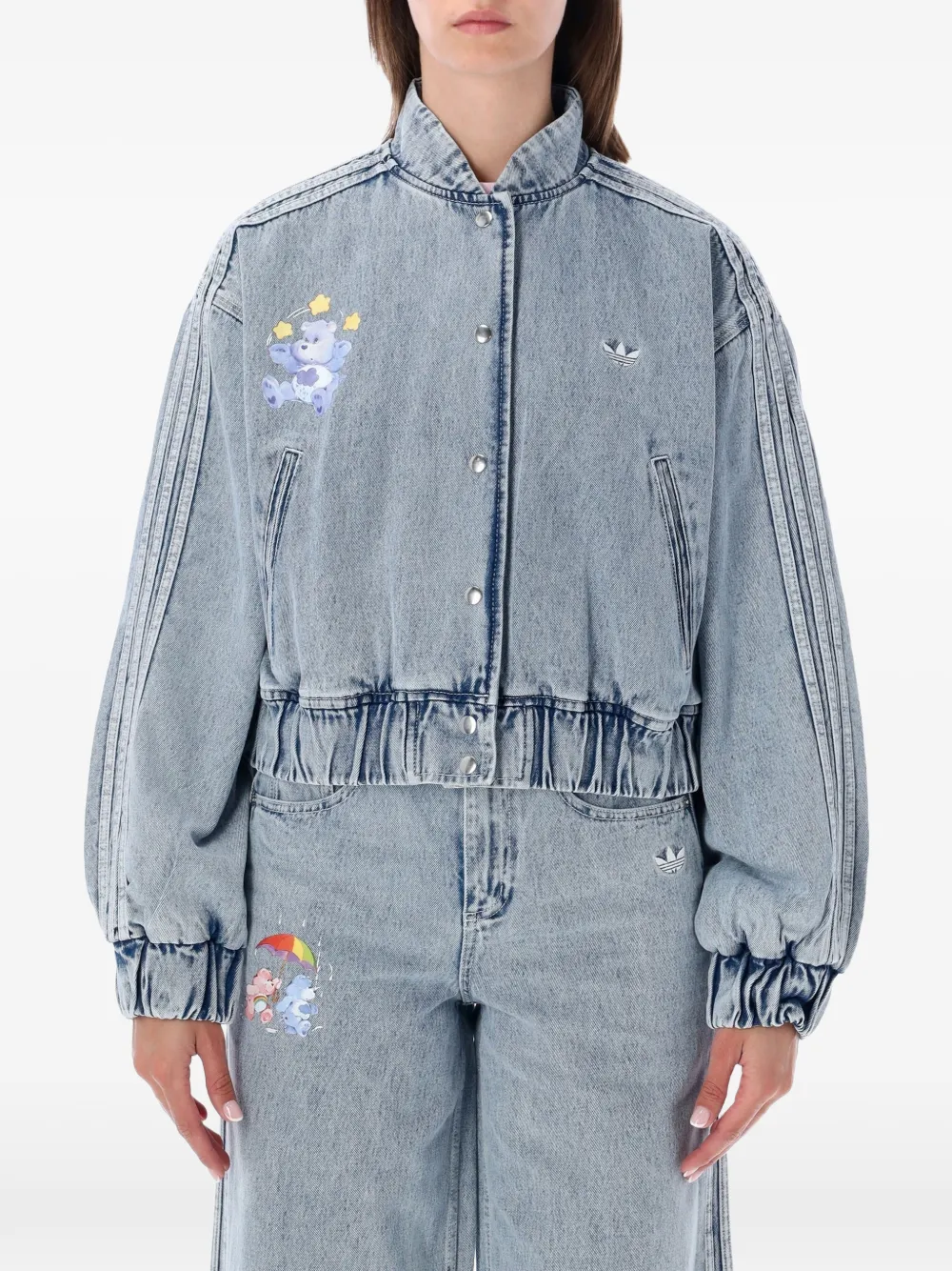 Adidas logo-embroidered pouch-pocket hoodie Zwart