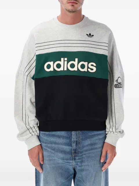 adidas logo-print colour-block sweater