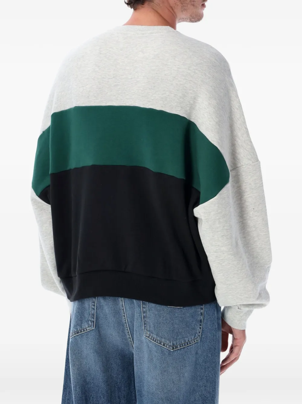 adidas logo-print colour-block sweater Grijs