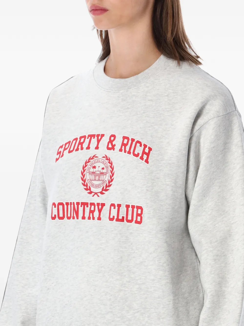 Sporty & Rich Sweater met logoprint Grijs