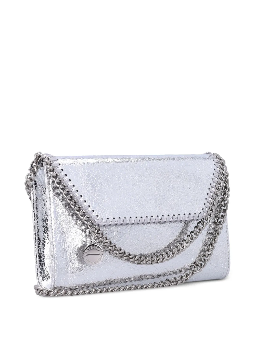 Stella McCartney Falabella schoudertas met gebarsten effect Zilver