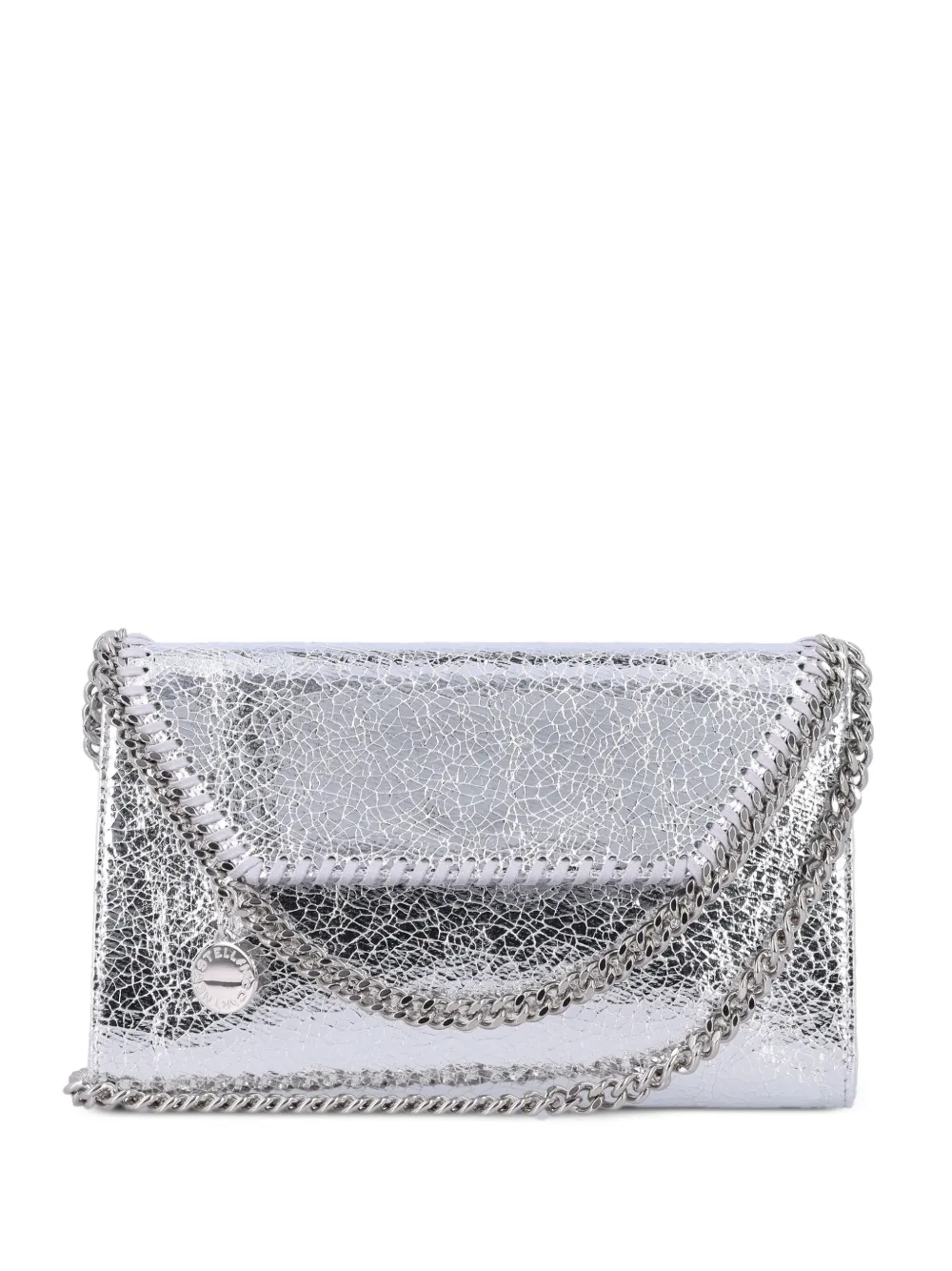 Stella McCartney Falabella cracked-effect shoulder bag - Argento
