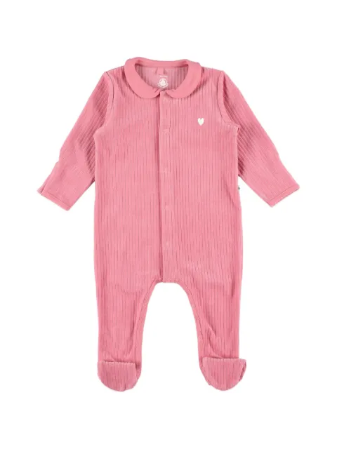 Petit Bateau ribbed heart-motif pajamas